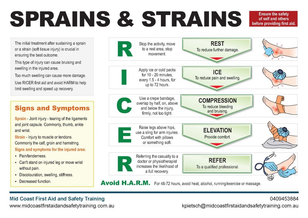 Sprains and Strains Chart